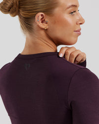 Motion Seamless Long Sleeve Midi Top | Midnight Plum