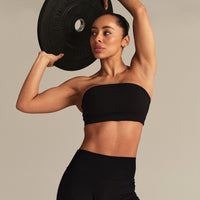 Essential Twist Back Bandeau Bra | Black