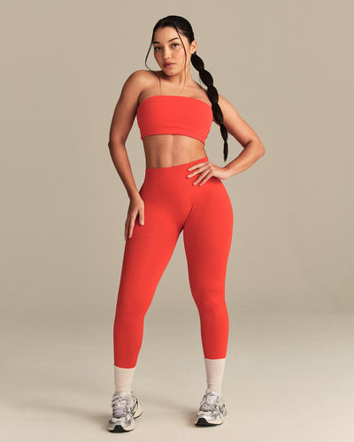 Essential Twist Back Bandeau Bra | Lava Red