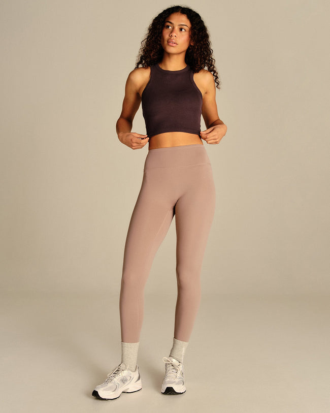 Comfort Ribbed Cropped Tank | Cafe Noir