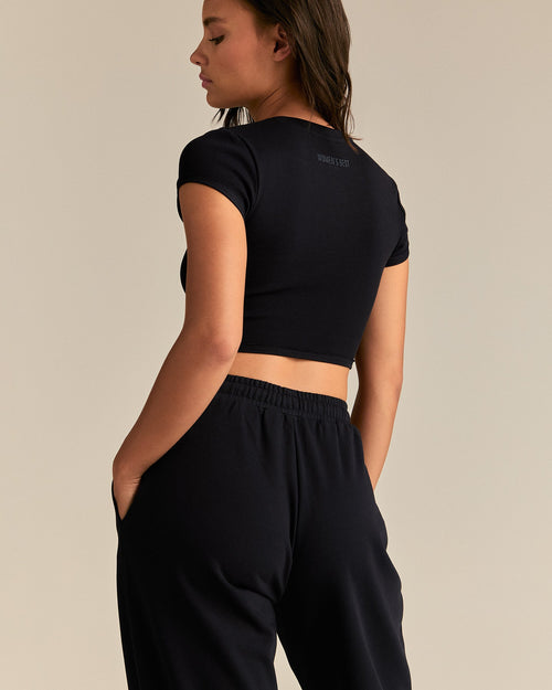 Comfort Graphic Ribbed Baby T-Shirt | Black