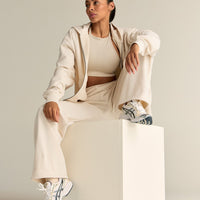 Comfort Lightweight Oversized Zip Up Hoodie | Off White