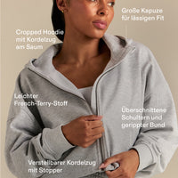 Comfort Lightweight Draw Hem Hoodie | Grey Marl