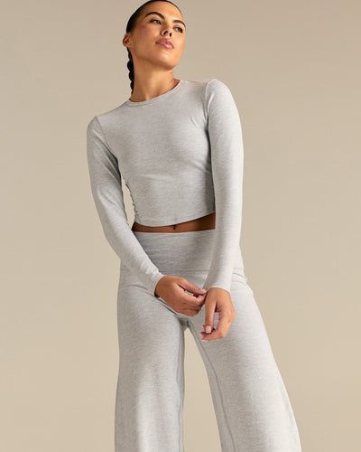 Cotton Contour Long Sleeve T-Shirt | Grey Marl