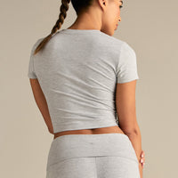 Cotton Contour Short Sleeve T-Shirt | Grey Marl