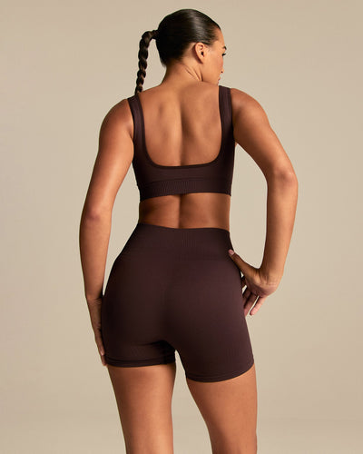 Power Open Back Mini Bra | Cafe Noir