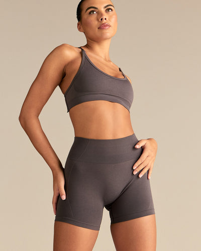 Define 2.0 Seamless Scrunch 4" Shorts | Slate Grey