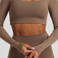 Essential Long Sleeve Built-In Bra Top | Caribou
