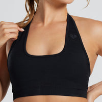 Motion Seamless Halter Bra | Black