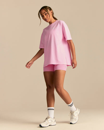 Comfort Oversized Barbell Society Short Sleeve T-Shirt | Candy Pink (4/6)