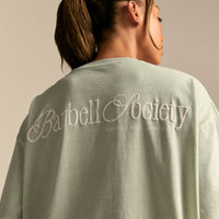 Comfort Oversized Barbell Society Short Sleeve T-Shirt | Calming Green (4/6)