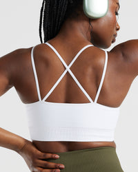 Power Seamless Sports Bra | White