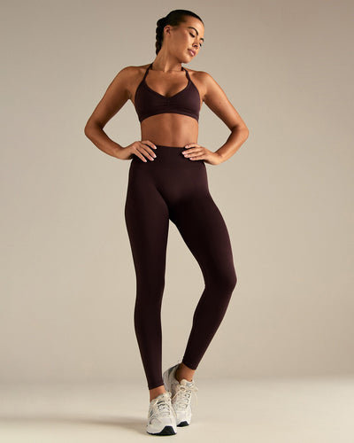 Define 2.0 Seamless Scrunch V-Neck Bra | Cafe Noir