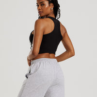 Comfort Ribbed Cropped Tank | Black