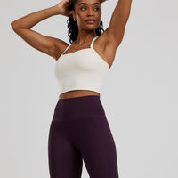 Essential Built-In Bra Crop Tank Top | Off White