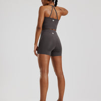 Essential Built-In Bra Crop Tank Top | Graphite