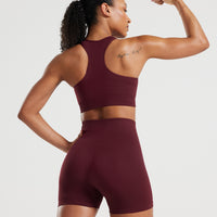 Power Seamless High Neck Bra | Dark Cherry