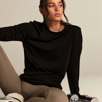 Lightweight Seamless Long Sleeve T-Shirt | Black