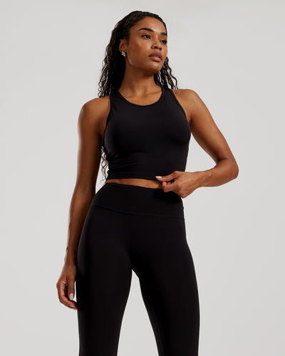 Essential Crop Tank Top | Black