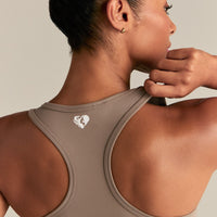 Essential Crop Tank Top | Taupe Grey