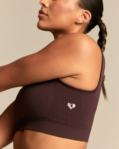 Power Open Back Mini Bra | Cafe Noir