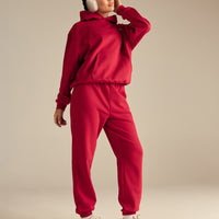 Comfort Oversized Athletic Graphic Hoodie | Candy Apple