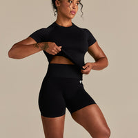 Power Seamless Short Sleeve Top | Black