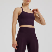 Essential Built-In Bra Crop Tank Top | Midnight Plum