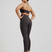 Motion Seamless Halter Bra | Graphite