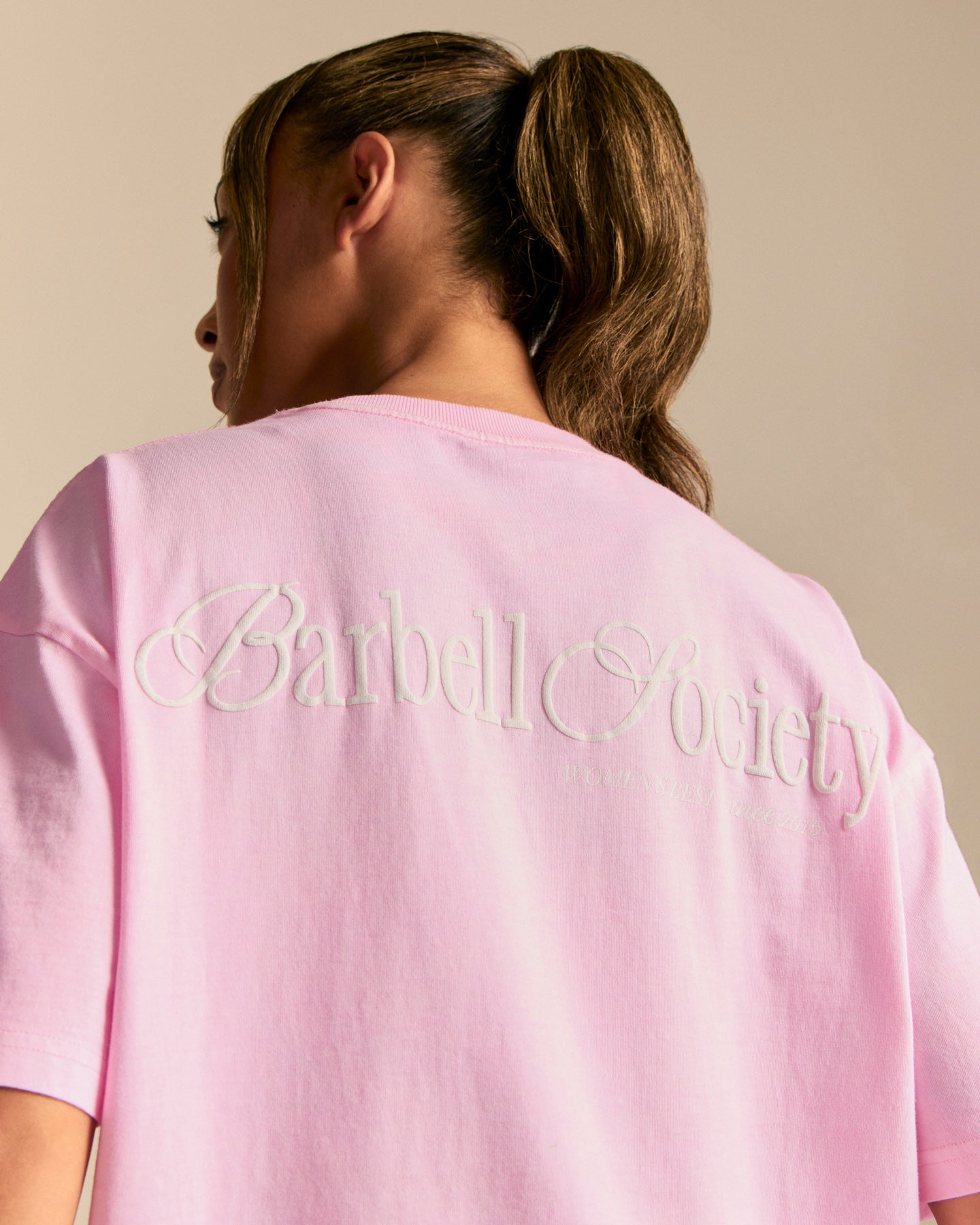 Comfort Oversized Barbell Society Short Sleeve T-Shirt | Candy Pink (6/6)