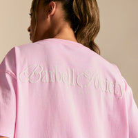 Comfort Oversized Barbell Society Short Sleeve T-Shirt | Candy Pink (6/6)