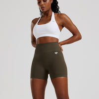 Power Seamless Halter Neck Bra | White