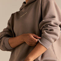 Comfort Oversized Sports Club Hoodie | Taupe Grey