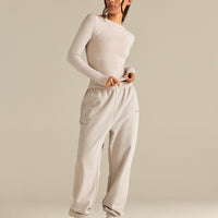 Smooth Contour Long Sleeve Reversible T-Shirt | Stone