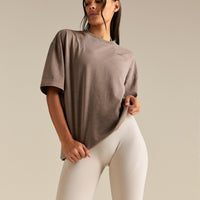 Comfort Oversized Short Sleeve T-Shirt | Vintage Mocha