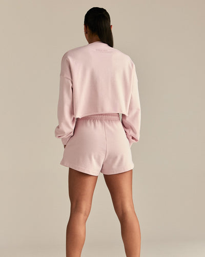 Comfort Lightweight Cropped Sweat | Ballet Pink