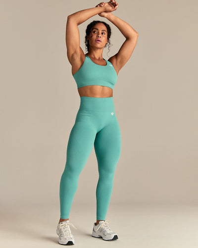 Power Seamless Adjustable Sports Bra | Marine Green