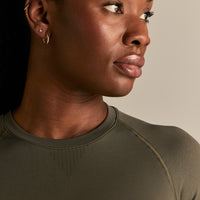 Power Seamless Short Sleeve Top | Dark Olive