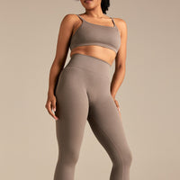 Motion Seamless Straight Neck Bra | Taupe Grey