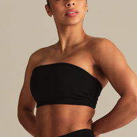 Essential Twist Back Bandeau Bra | Black