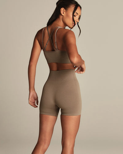 Power Seamless Adjustable Sports Bra | Taupe Grey