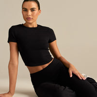 Cotton Contour Short Sleeve T-Shirt | Black