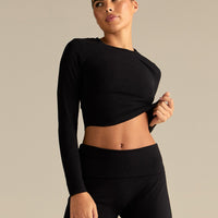 Cotton Contour Long Sleeve T-Shirt | Black