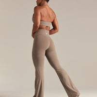 Essential Twist Front Halter Bra | Taupe Grey