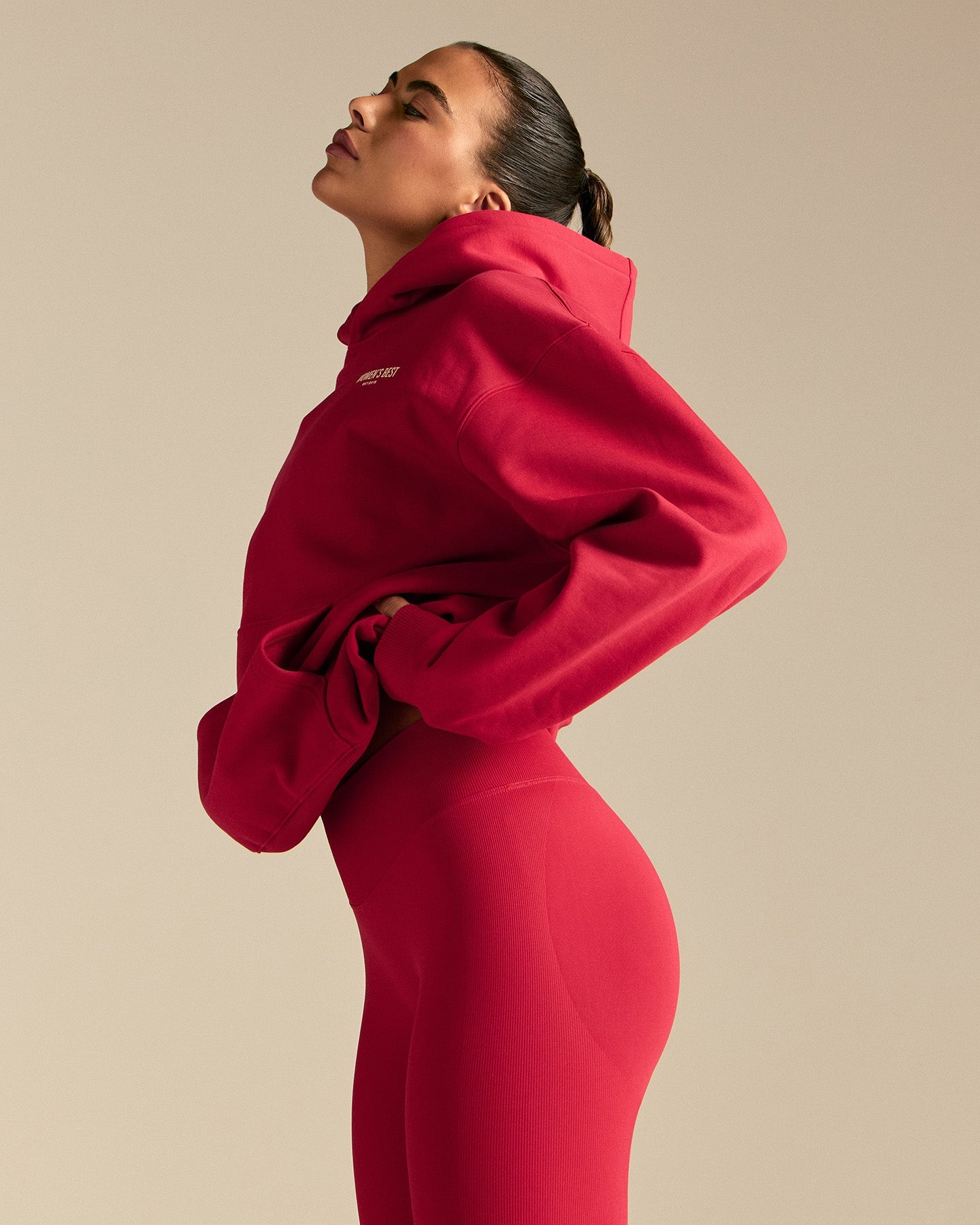 Comfort Oversized Athletic Graphic Hoodie | Candy Apple