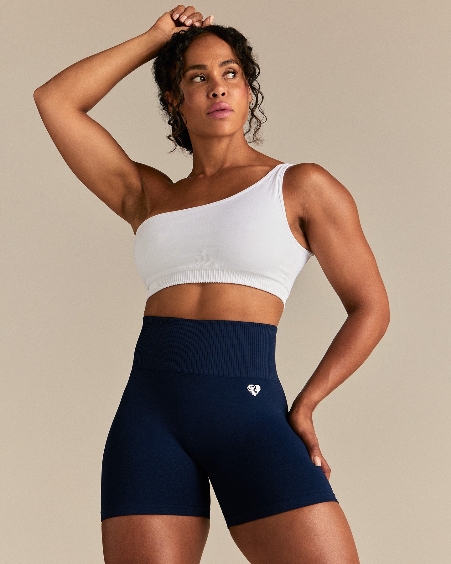 Power Seamless One Shoulder Bra | White