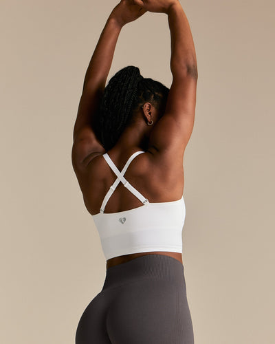 Power Seamless Built-In Bra Tank | White