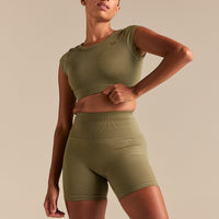 Motion Seamless Open Back Short Sleeve Crop Top | Willow