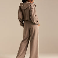 Comfort Lightweight Draw Hem Hoodie | Taupe Grey