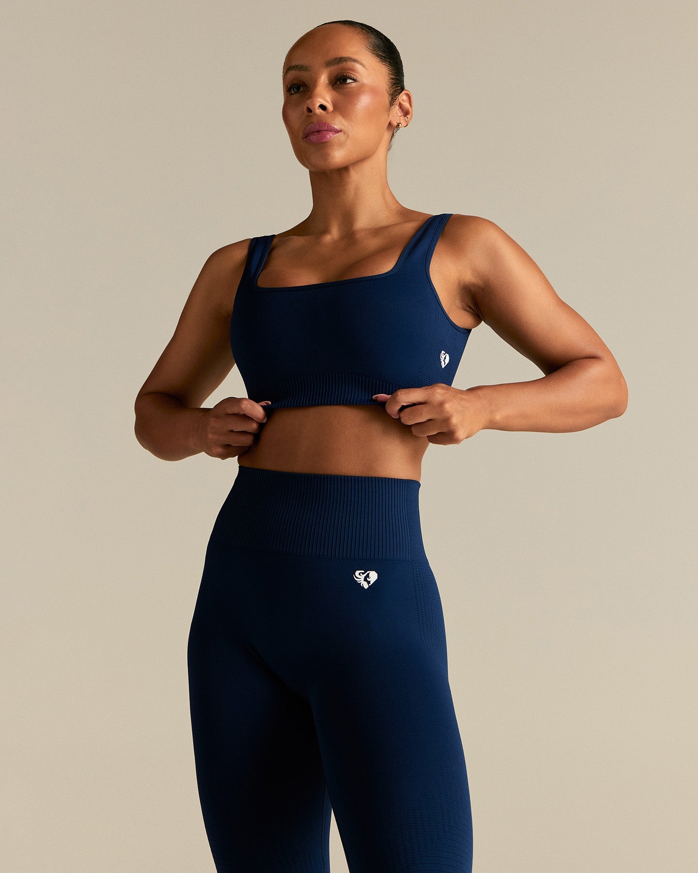 Power Seamless Open Back Mini Bra | Sapphire Blue
